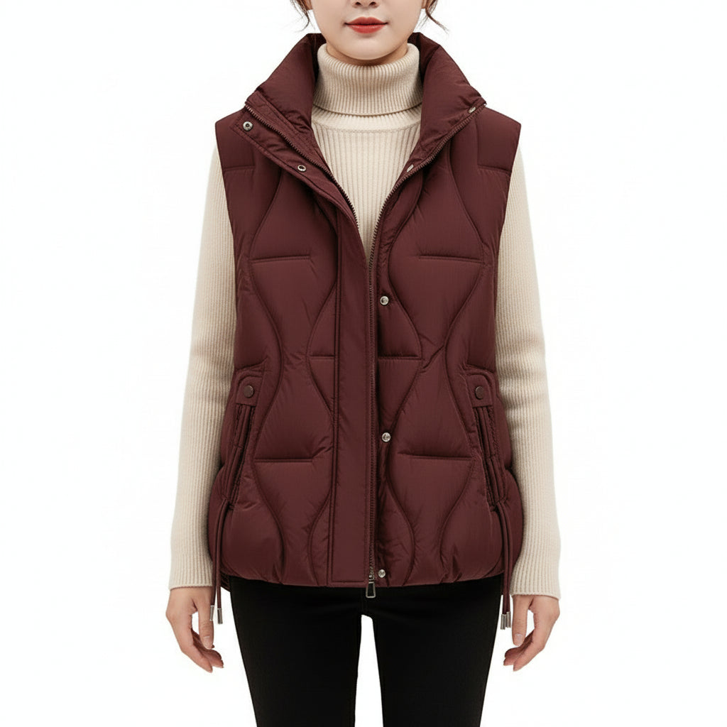 Women's Winter Cotton Quilted Vest Short Padded Jacket
