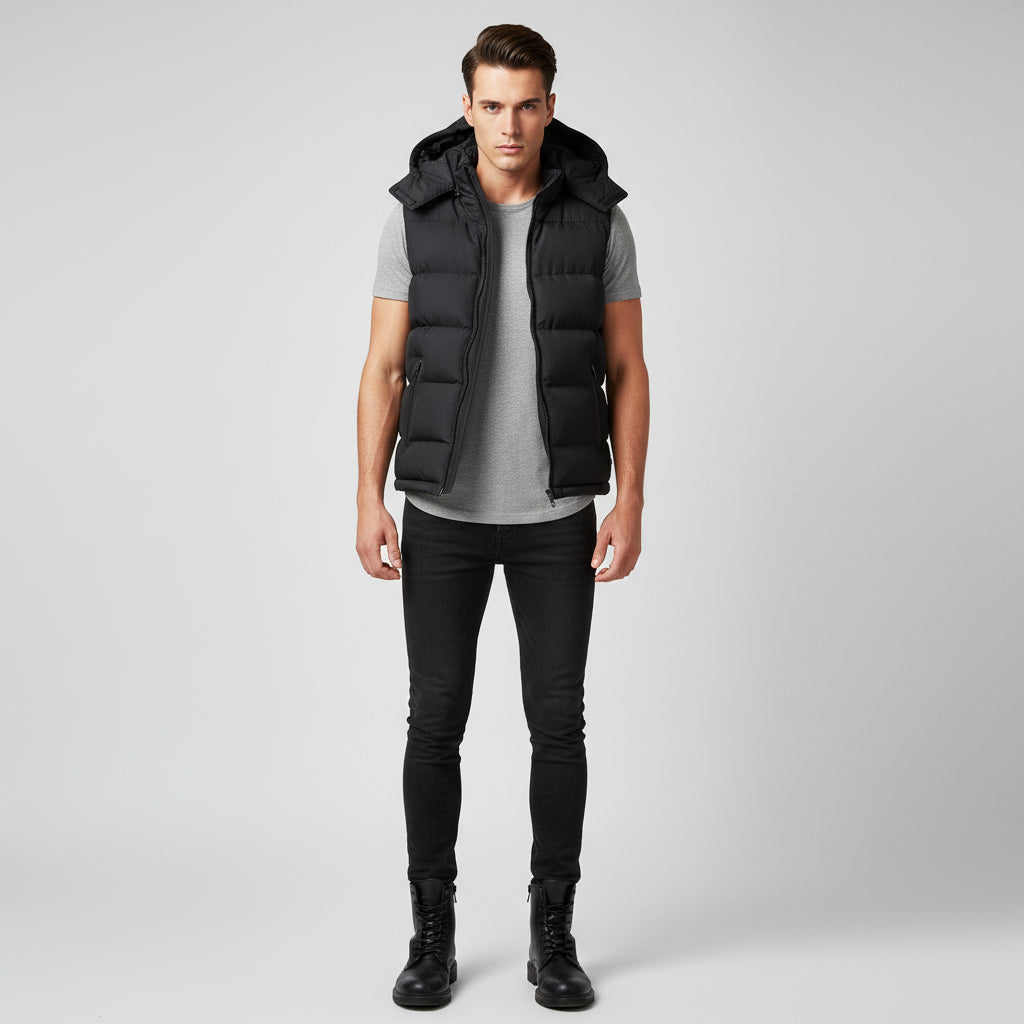 Men's Casual Loose-fitting Hooded Thermal Vest