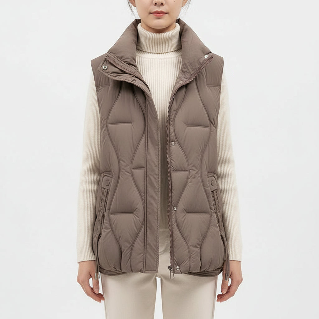 Women's Winter Cotton Quilted Vest Short Padded Jacket