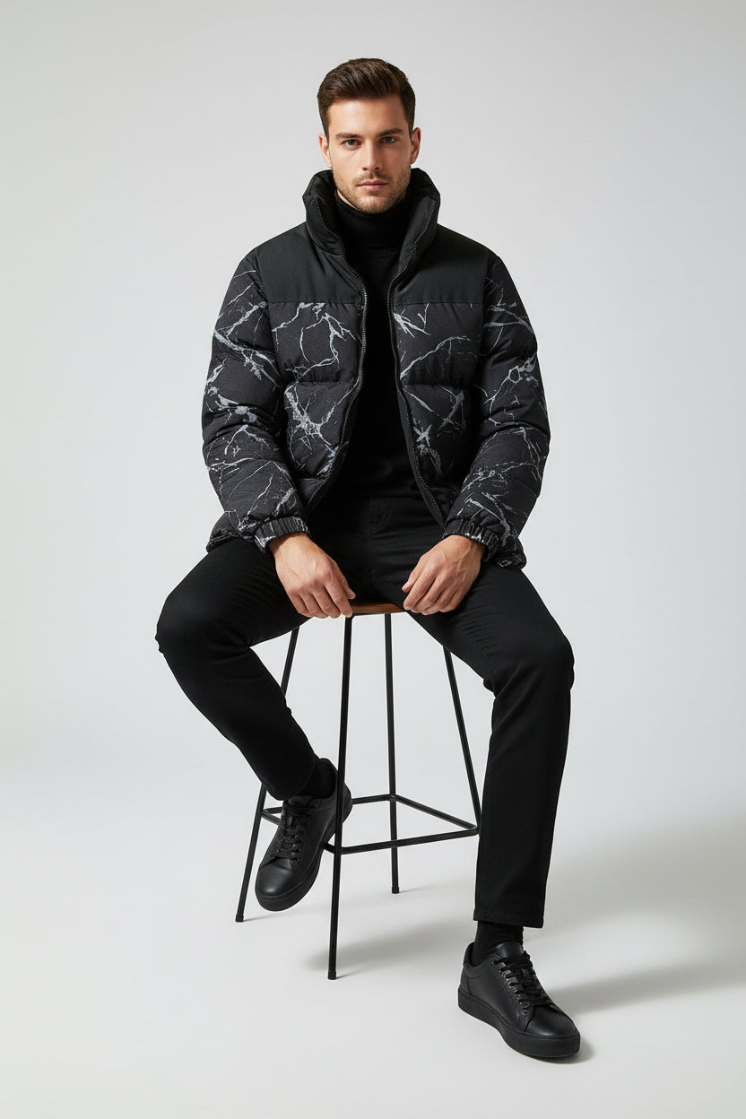 Cold-proof Stand Collar Winter Cotton Coat For Men