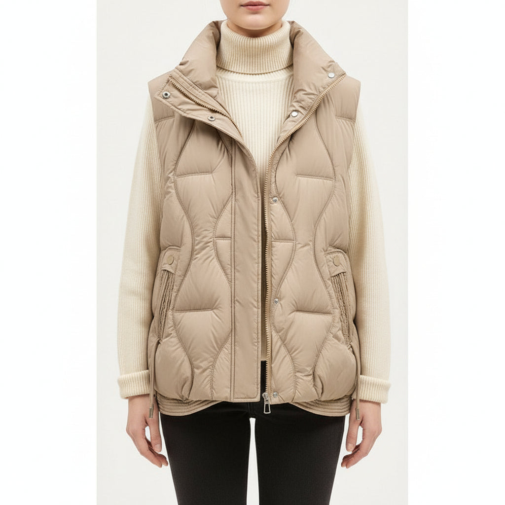 Women's Winter Cotton Quilted Vest Short Padded Jacket