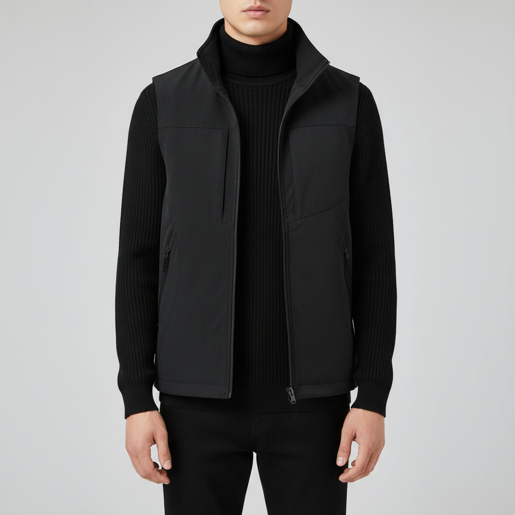 Men's Casual Stand Collar Printed Vest