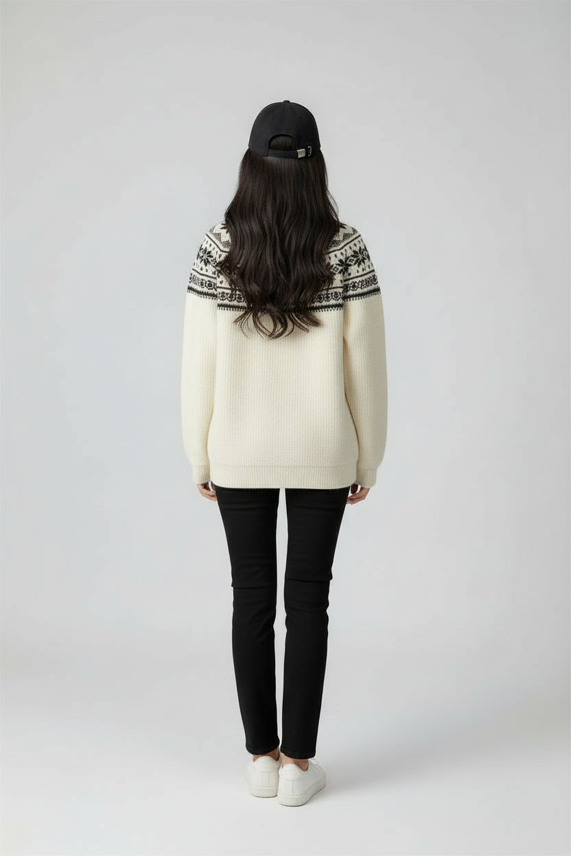 Soft And Relaxed-style Round-neck Loose-fit Pullover Knit Sweater