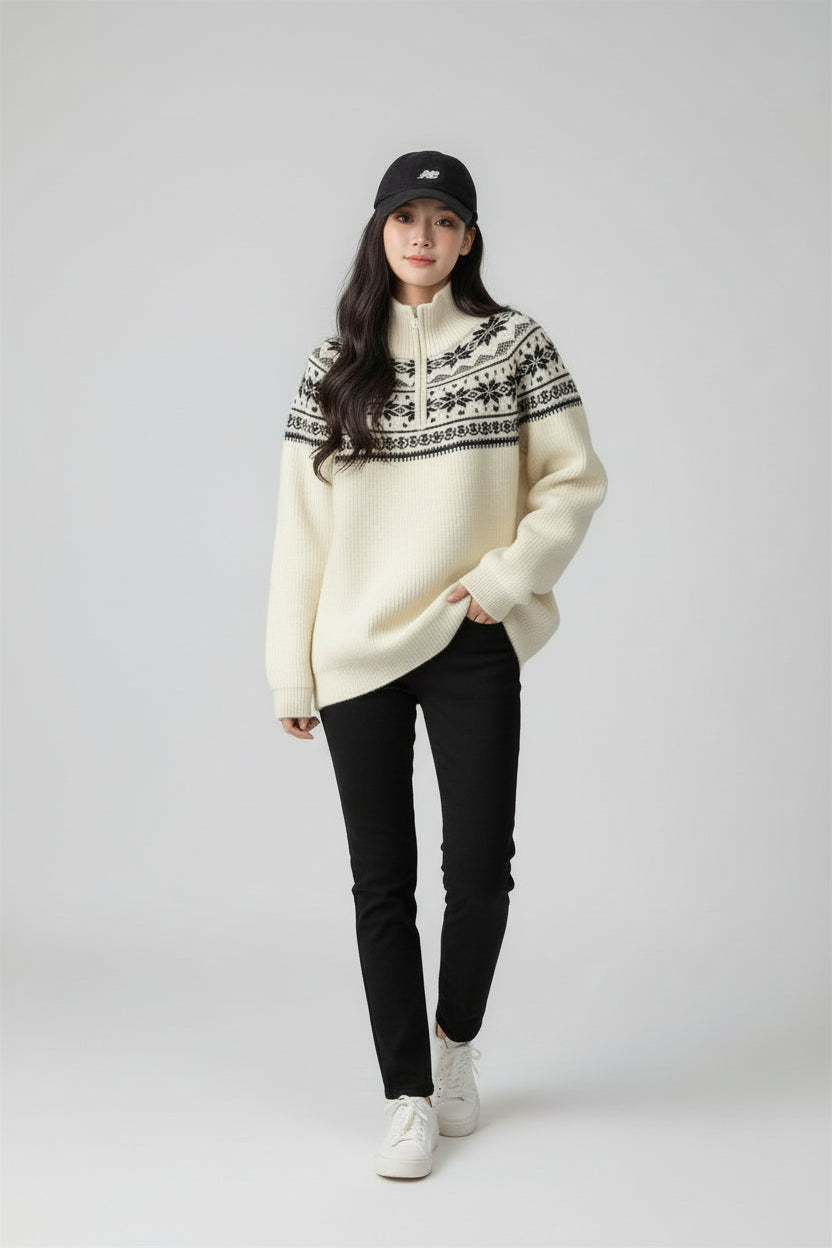 Soft And Relaxed-style Round-neck Loose-fit Pullover Knit Sweater