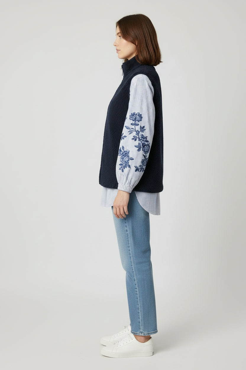 Women's Warm Outer Wear Lambswool Sleeveless Button Vest