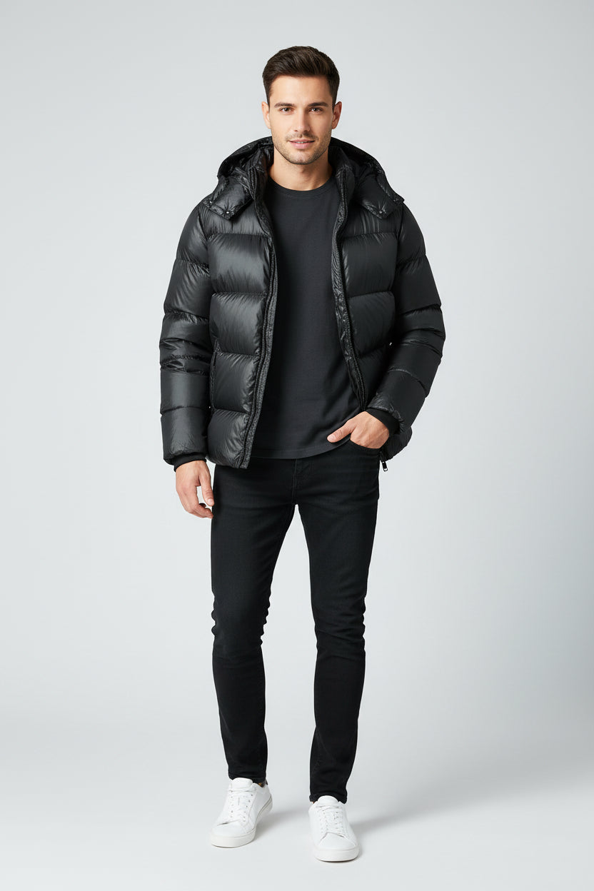 Solid Color American Loose Cotton Jacket With Hood