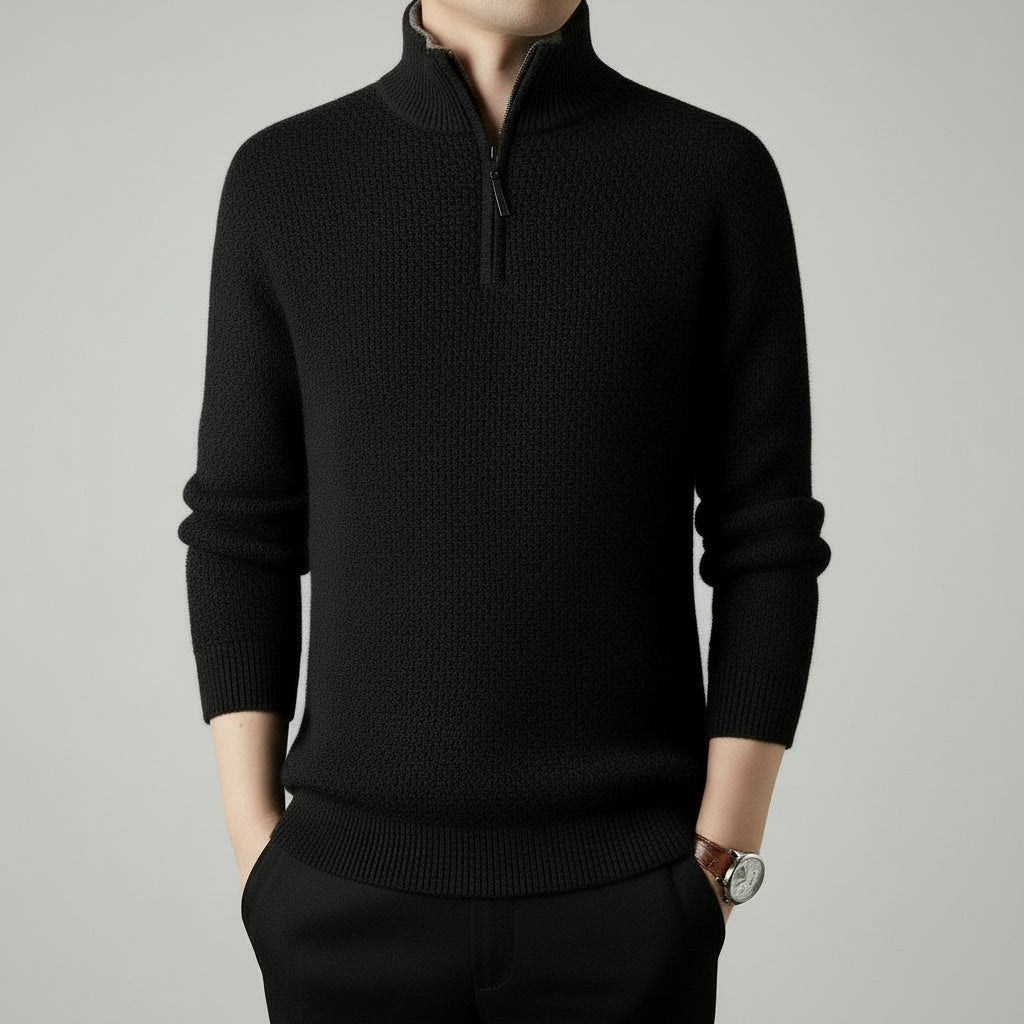 Twisted Jacquard Lapel Sweater Cardigan Men