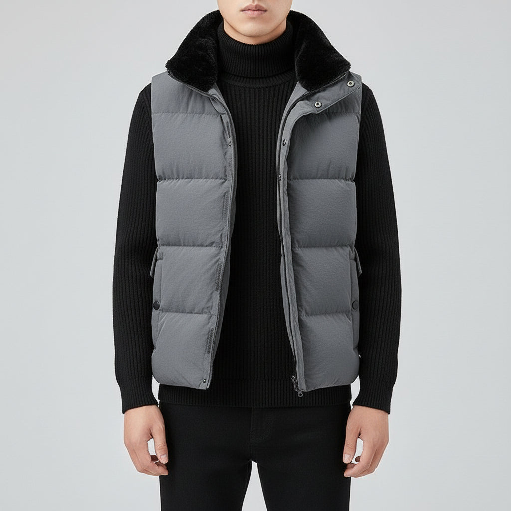 Vest Thickened Warm Down Vest Shopping Mall Couple Stand Collar