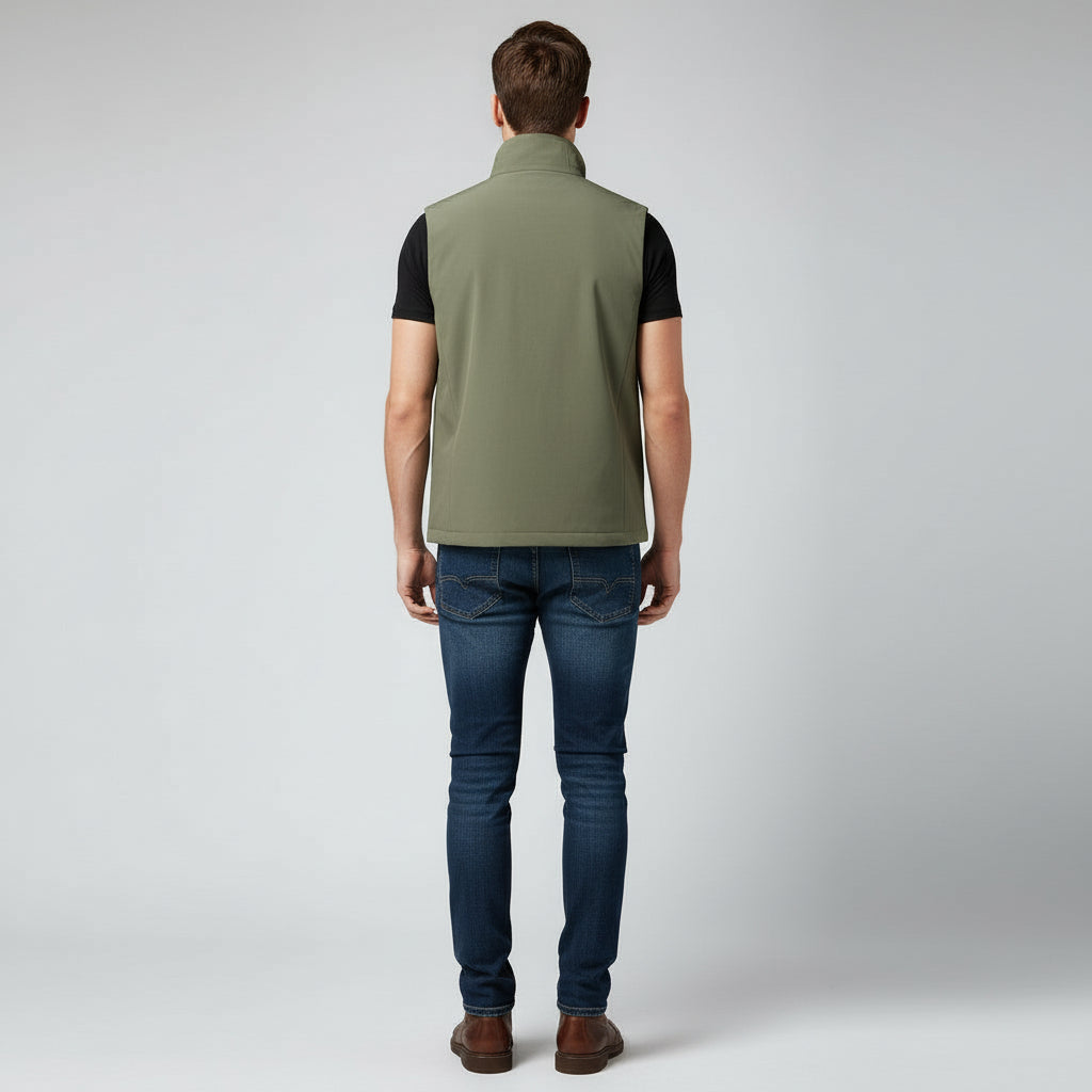 Men's Casual Stand Collar Printed Vest