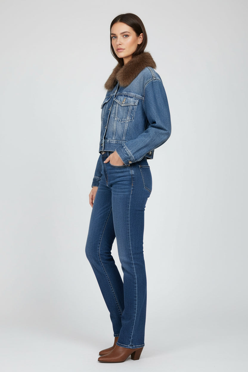 Women's Casual Loose Stylish Design Long Sleeve Denim Jacket