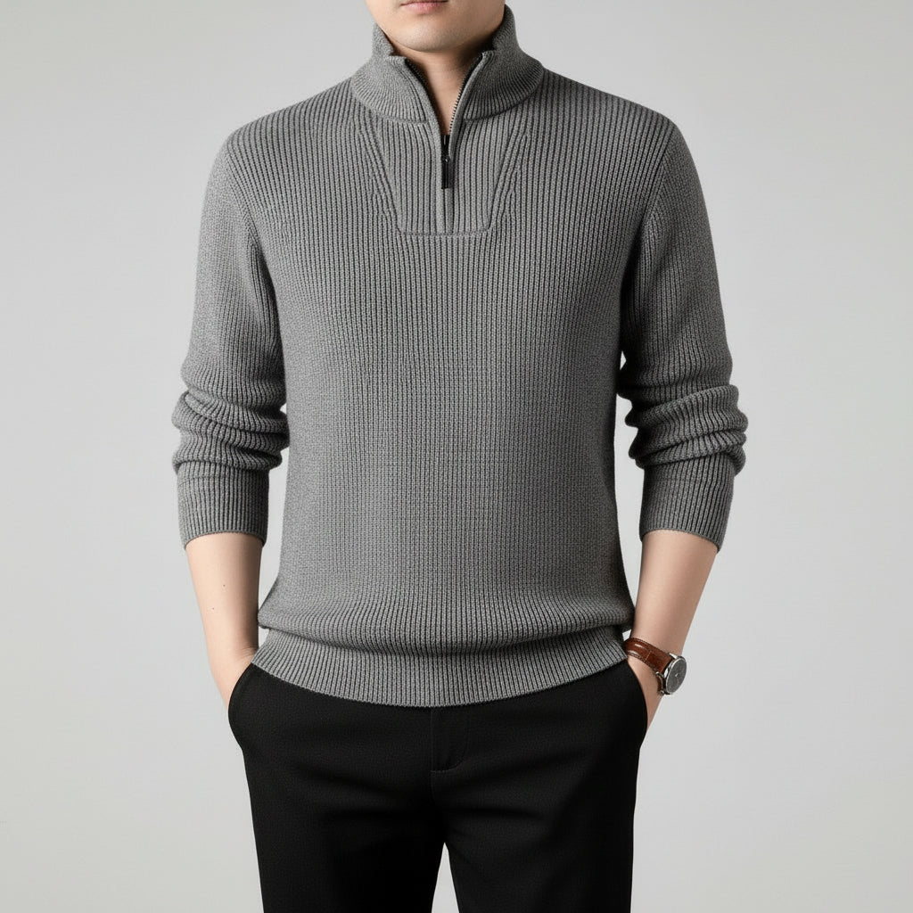 Twisted Jacquard Lapel Sweater Cardigan Men