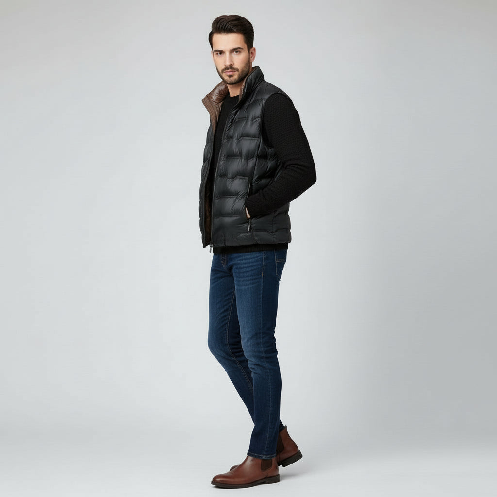 Men's Warm Sleeveless Down Vest For Young People