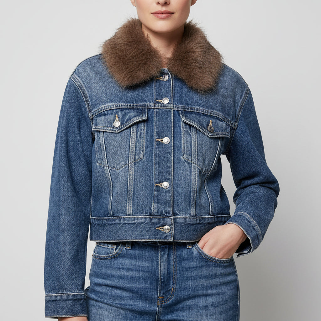 Women's Casual Loose Stylish Design Long Sleeve Denim Jacket