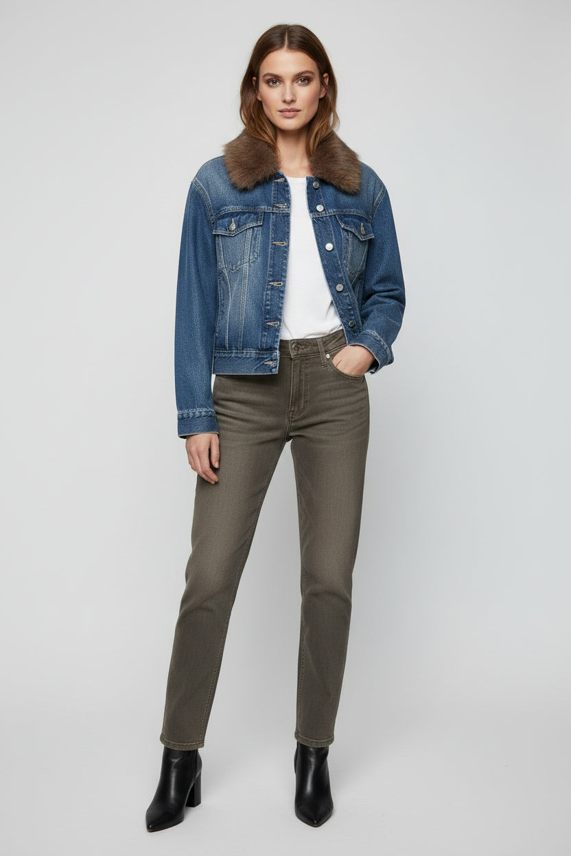 Women's Casual Loose Stylish Design Long Sleeve Denim Jacket