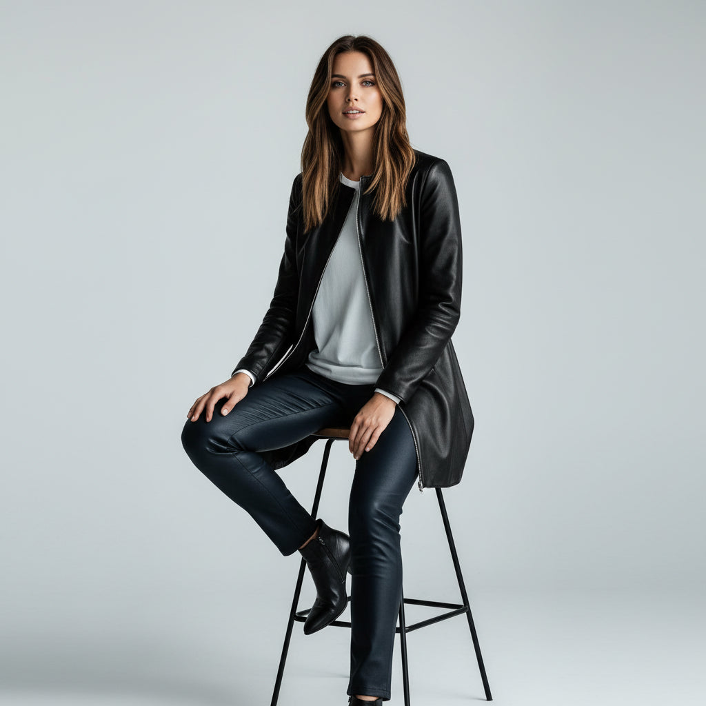 Women's Leather Jacket Elegant High-grade Versatile Casual