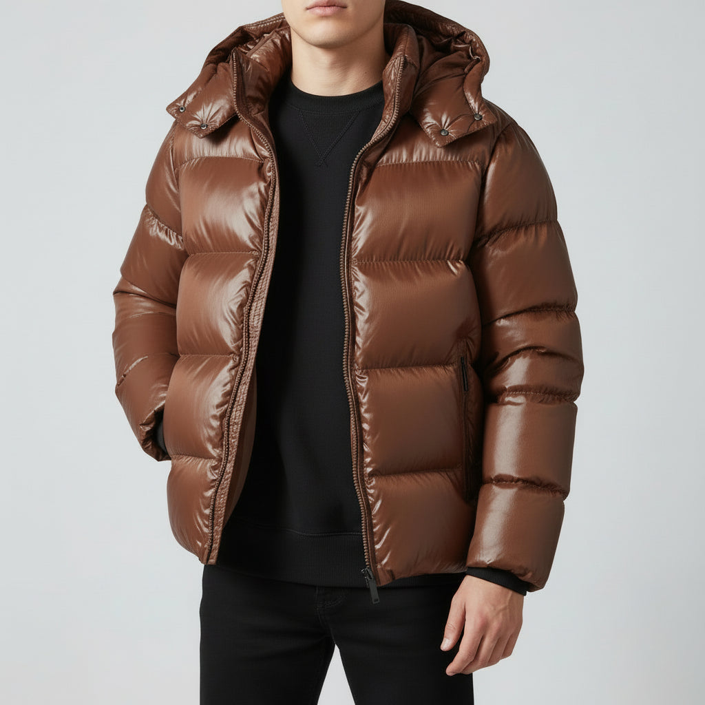 Solid Color American Loose Cotton Jacket With Hood