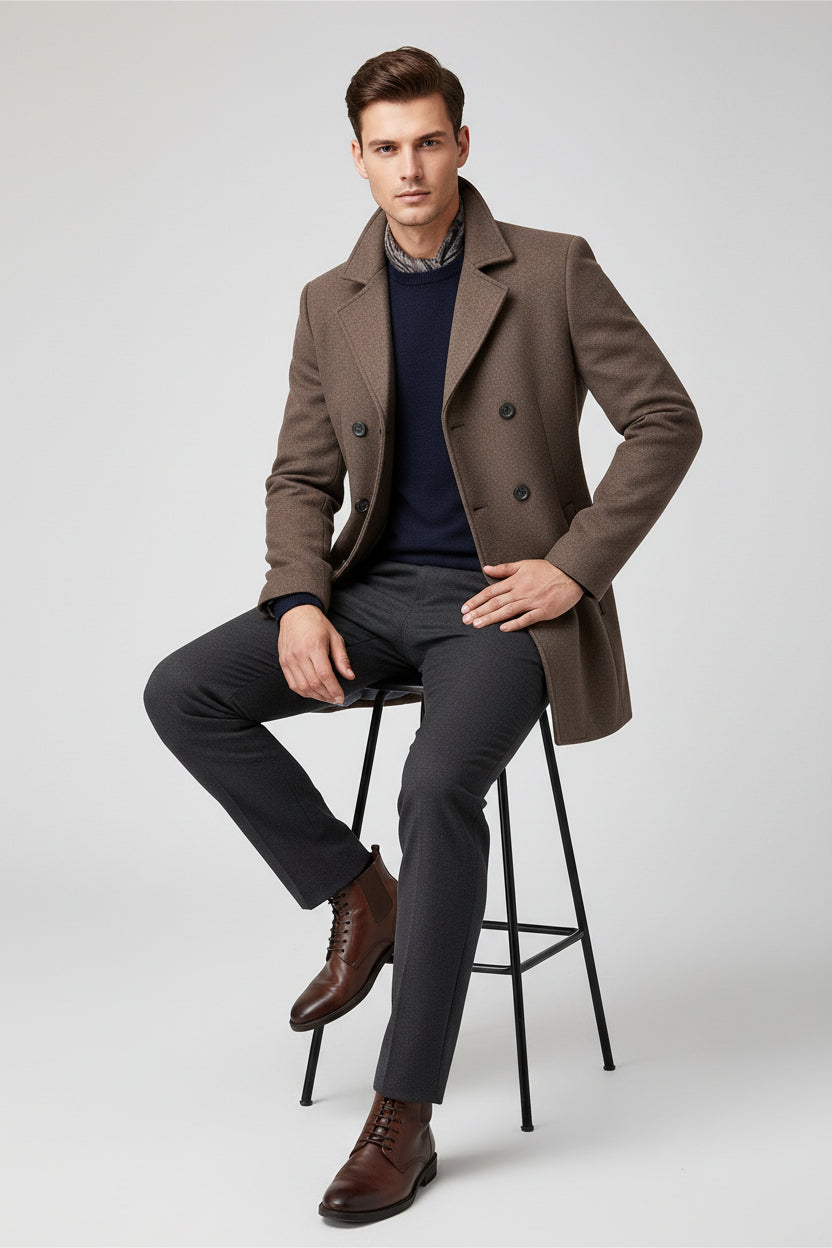 Men's Coat Fashion Cotton Padded Business Non-ironing