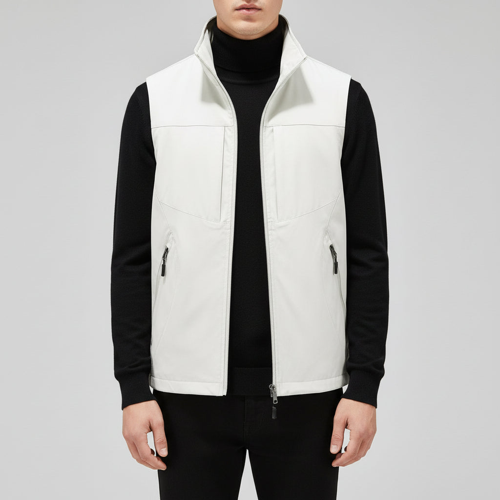 Men's Casual Stand Collar Printed Vest